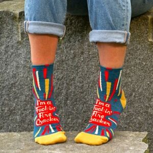 Blue Q I'm A Fuckin' Firecracker W-Ankle Socks